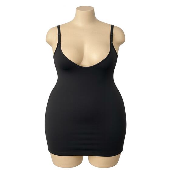 SPANX OpenBust FullSlip Shapewear Dress Black 3X SmartGrip Hem Adjustable Straps - Picture 1 of 3